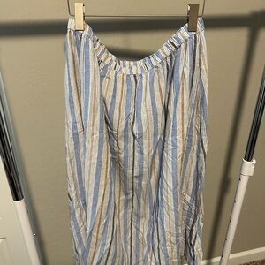 Caslon Blue and White Maxi A-Line Skirt